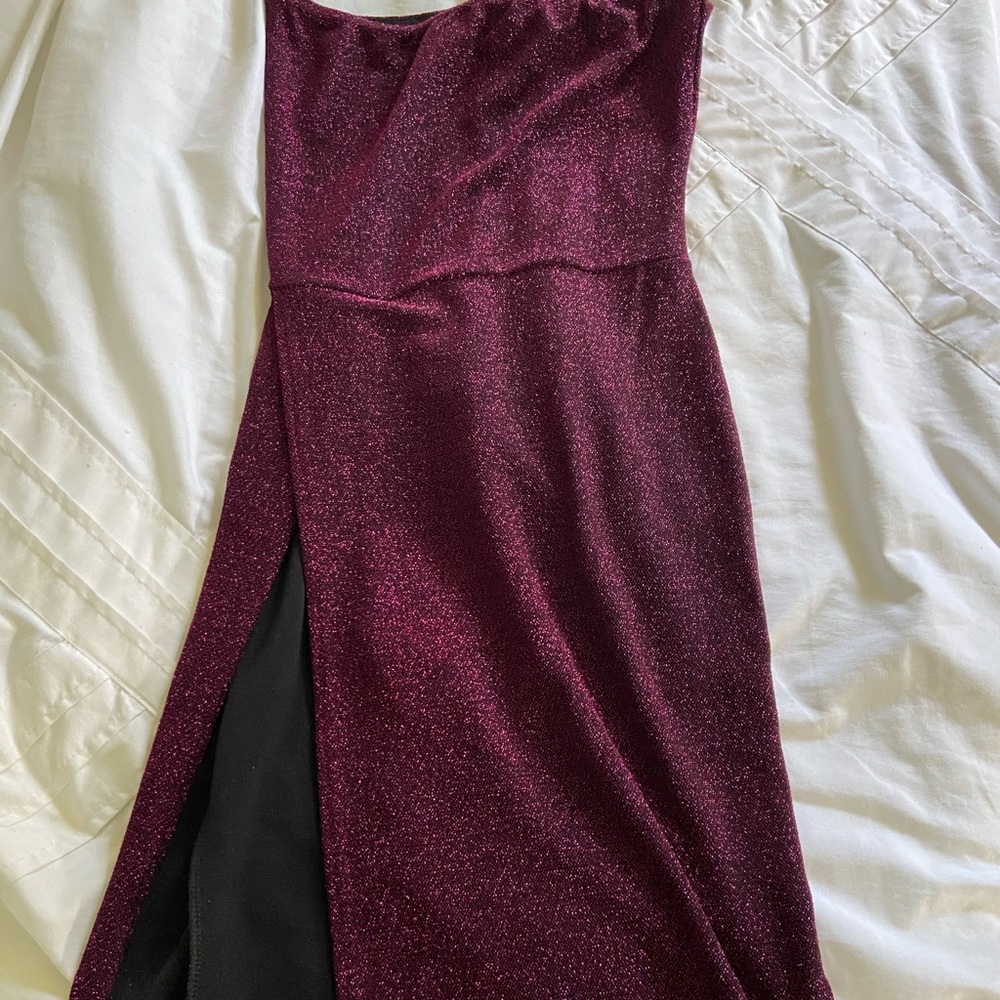 PrettyLittleThing Purple Glitter Dress